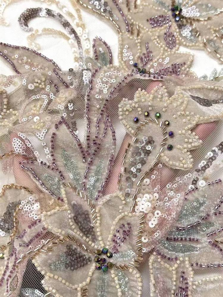 Beaded Tulle Fabric - 5 Yards | COD LIL9018