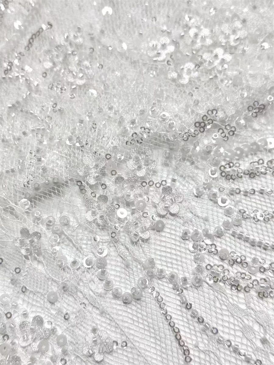 Beaded Tulle Fabric - 5 Yards | COD LIL9019