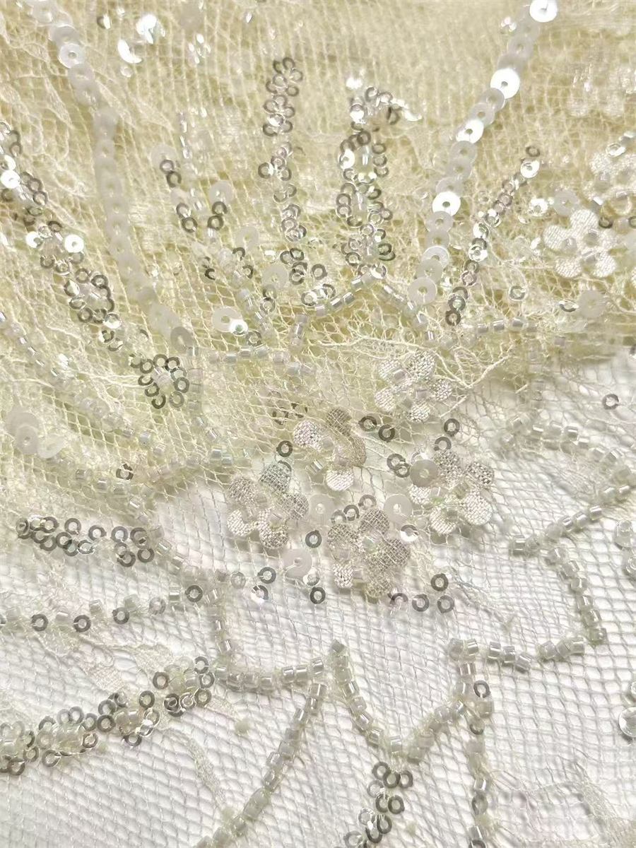 Beaded Tulle Fabric - 5 Yards | COD LIL9019