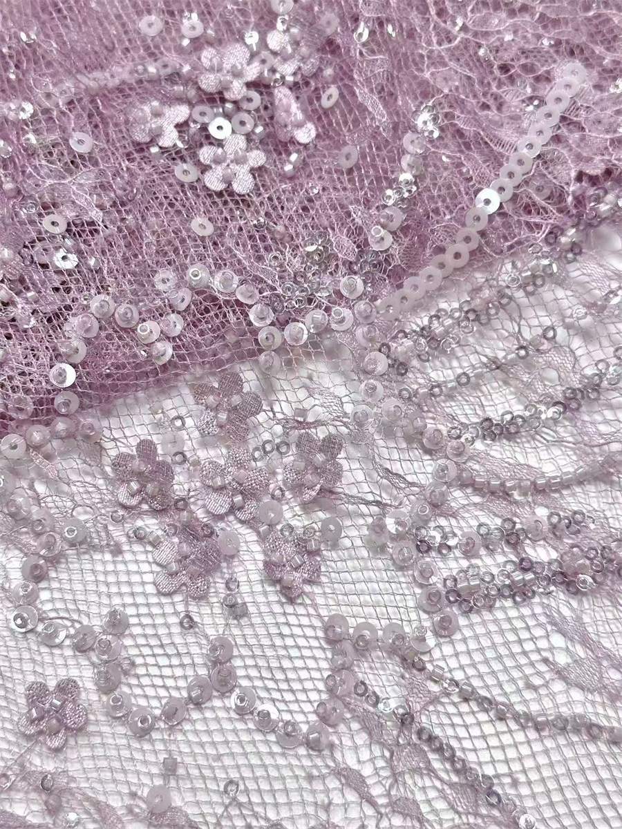 Beaded Tulle Fabric - 5 Yards | COD LIL9019