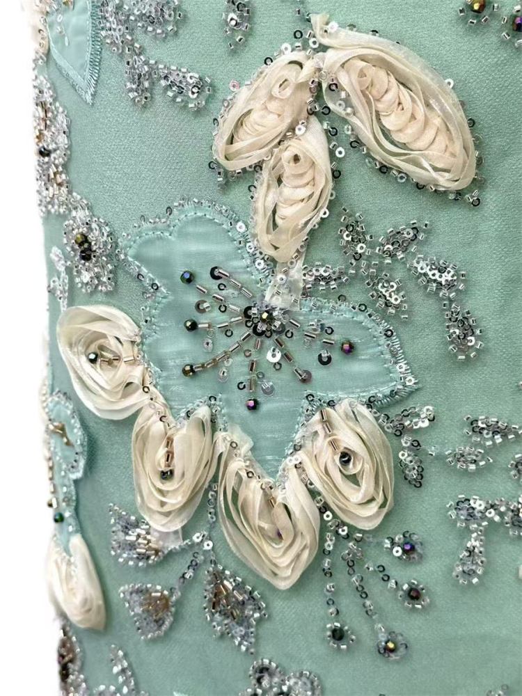 3D Floral Beaded Tulle Fabric - 5 Yards | MOD LIL9021