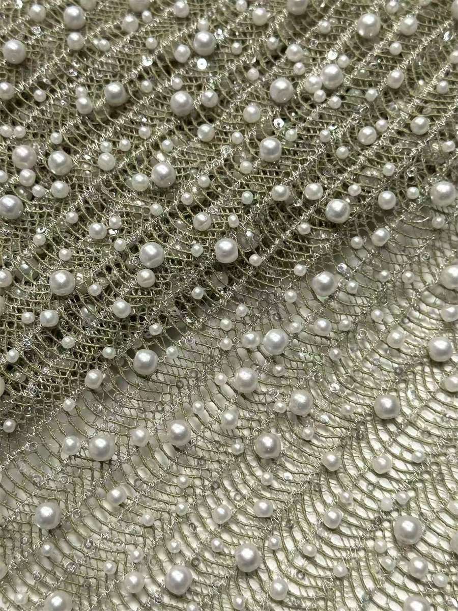Beaded Tulle Fabric - 5 Yards | COD LIL9023