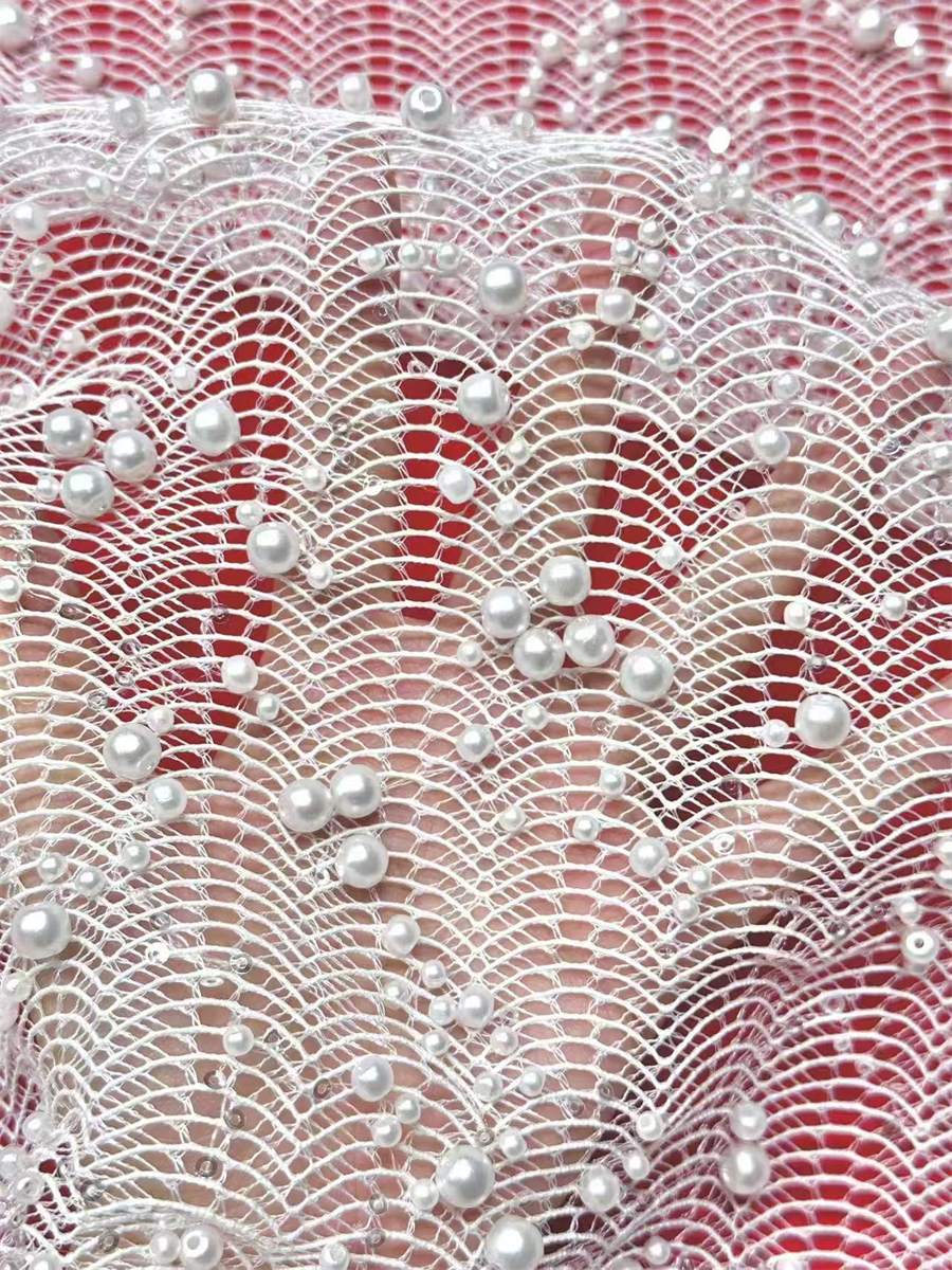 Beaded Tulle Fabric - 5 Yards | COD LIL9024