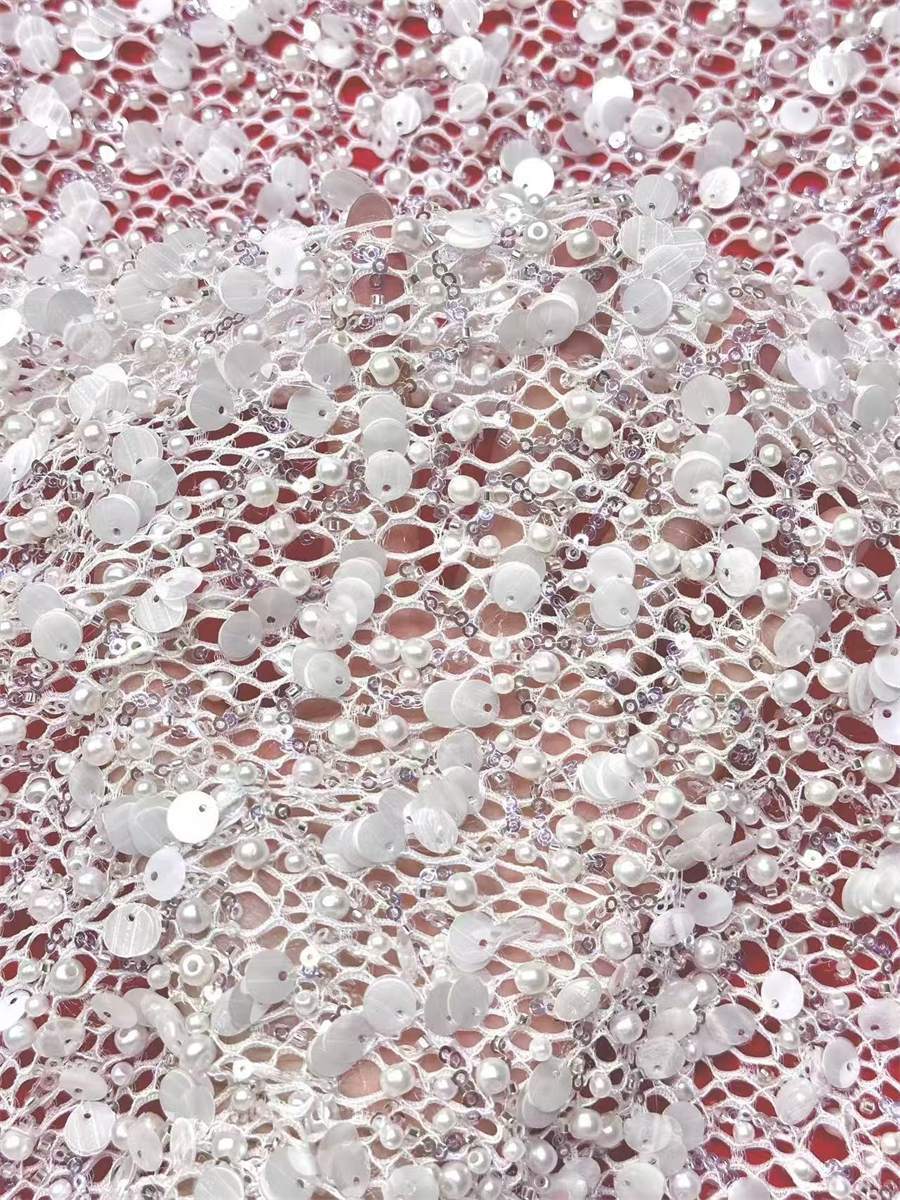 Beaded Tulle Fabric - 5 Yards | COD LIL9025