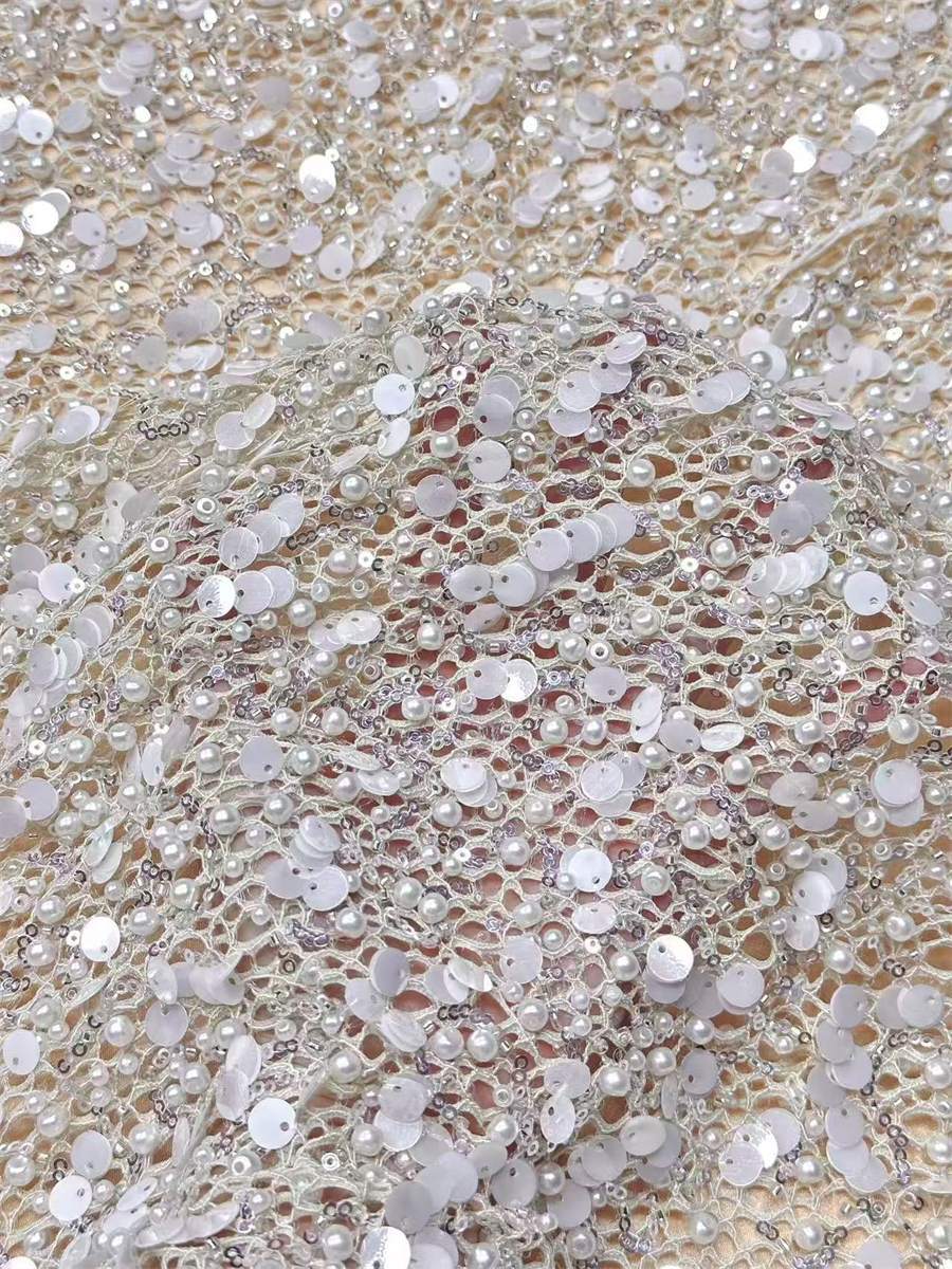 Beaded Tulle Fabric - 5 Yards | COD LIL9025