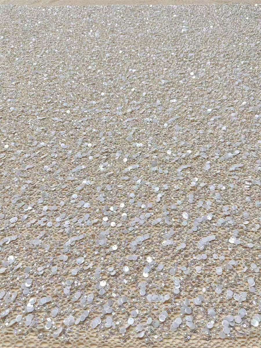 Beaded Lace Fabric - 5 Yards | COD LIL9025
