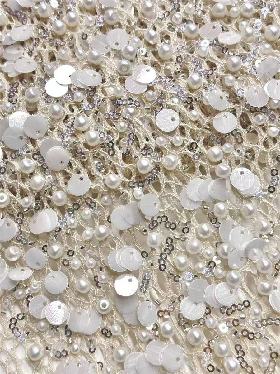 Beaded Lace Fabric - 5 Yards | COD LIL9025
