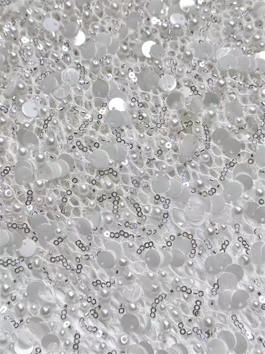 Beaded Lace Fabric - 5 Yards | COD LIL9025