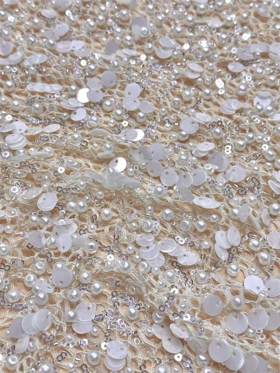 Beaded Lace Fabric - 5 Yards | COD LIL9025