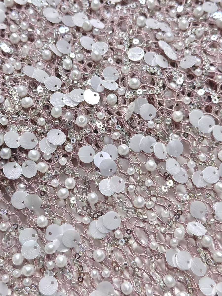 Beaded Lace Fabric - 5 Yards | COD LIL9025
