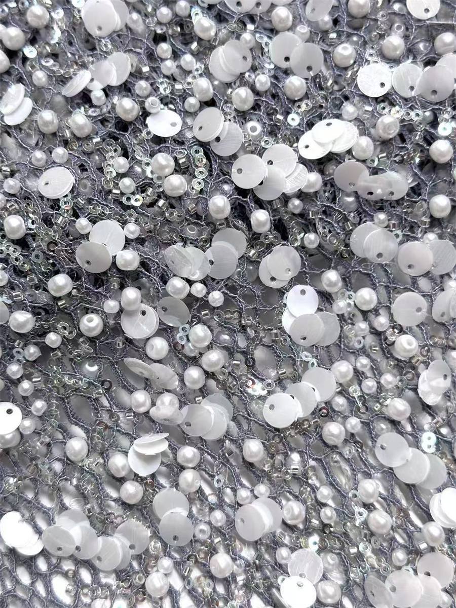 Beaded Lace Fabric - 5 Yards | COD LIL9025