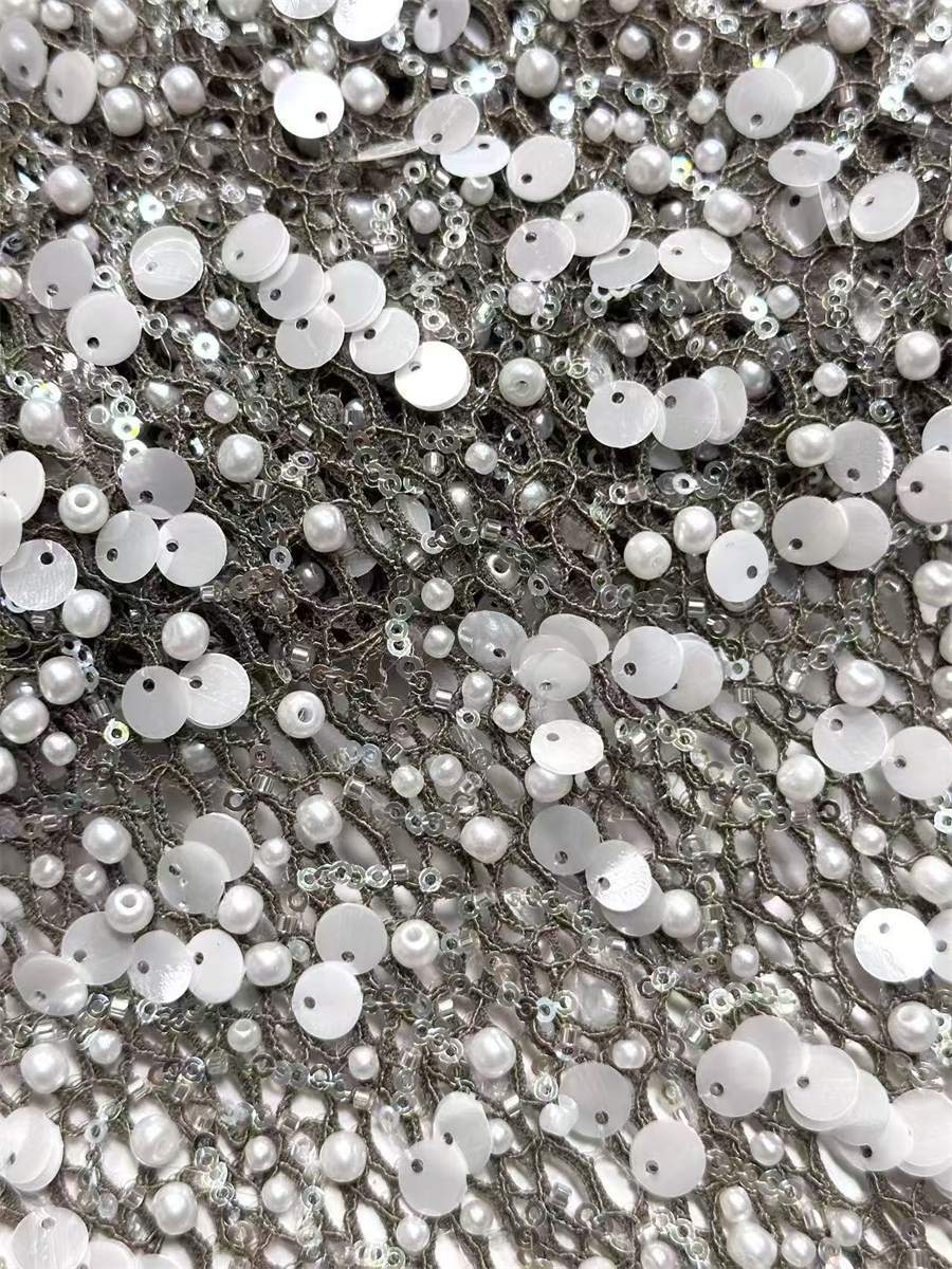Beaded Lace Fabric - 5 Yards | COD LIL9025
