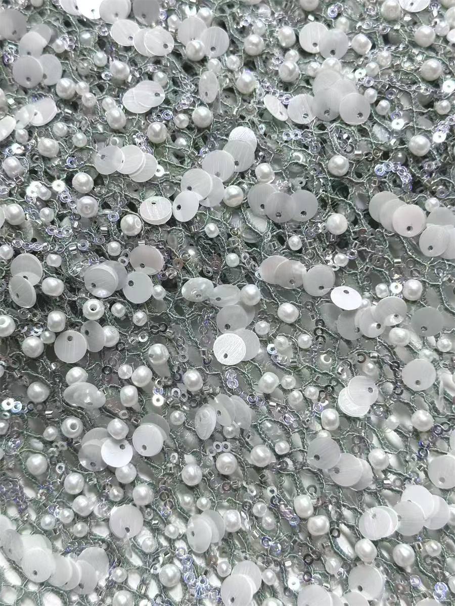 Beaded Lace Fabric - 5 Yards | COD LIL9025