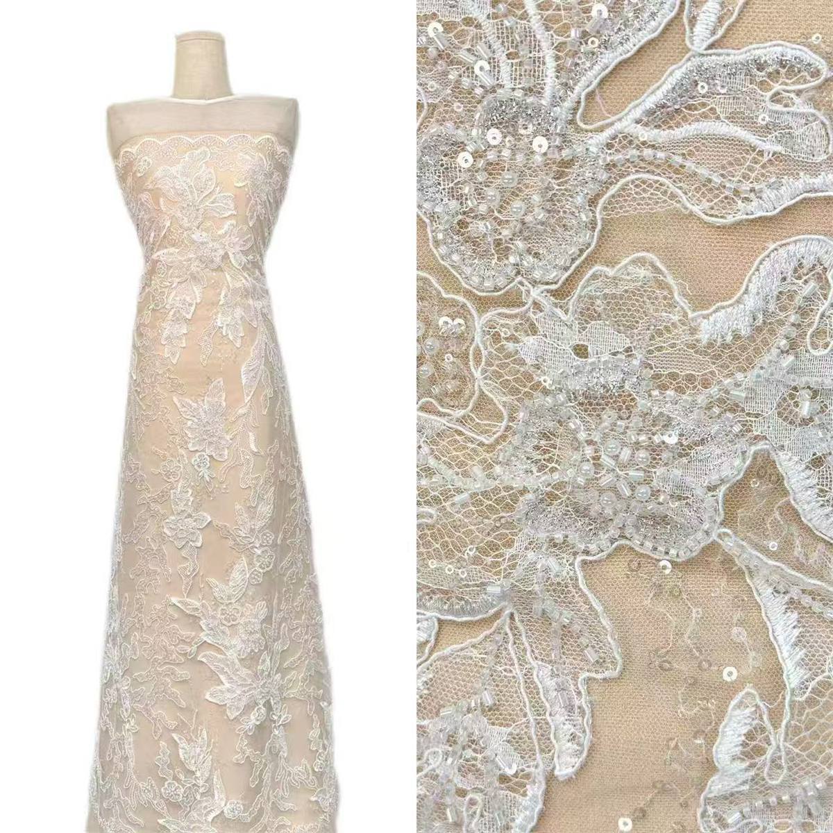 Beaded Tulle Fabric - 5 Yards | COD LIL9029