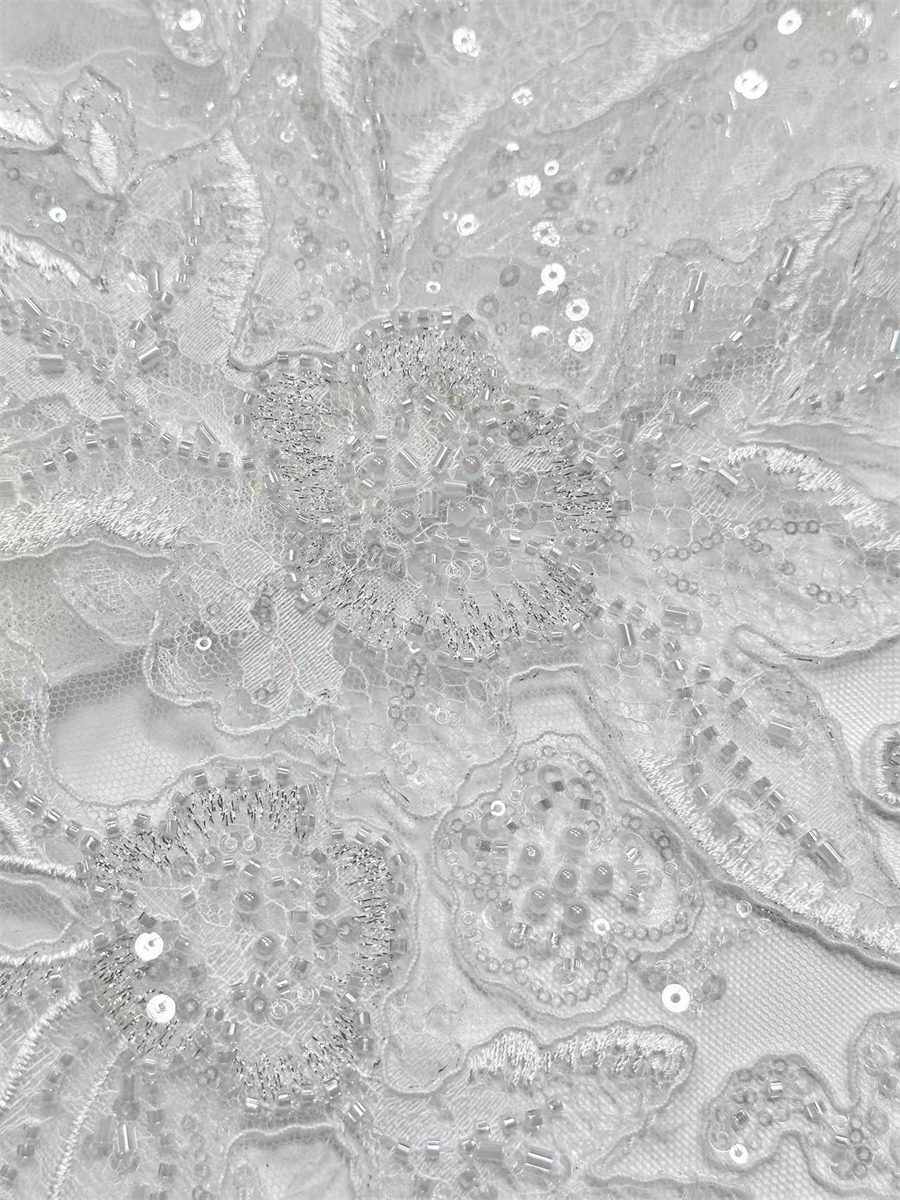 Beaded Tulle Fabric - 5 Yards | COD LIL9029
