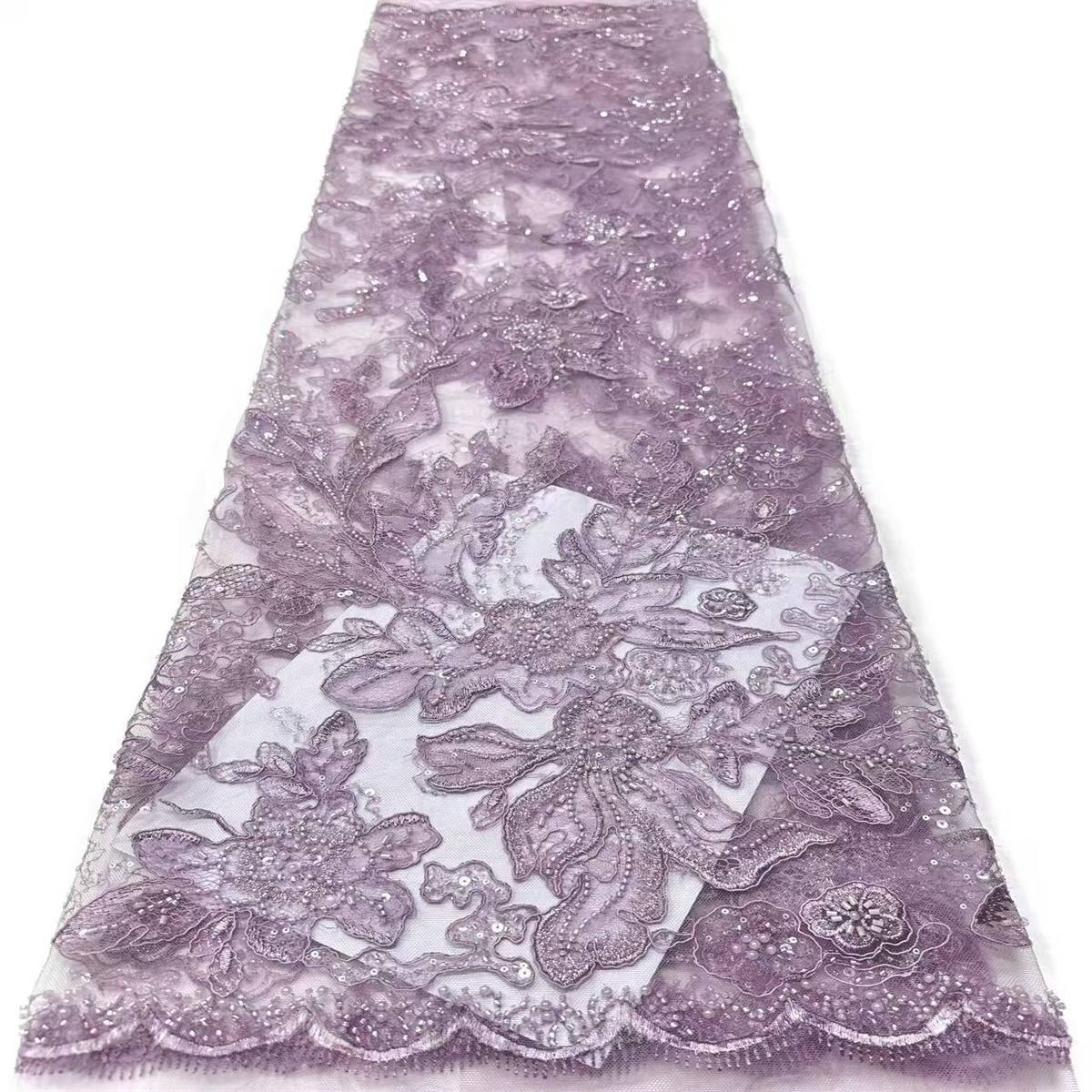 Beaded Tulle Fabric - 5 Yards | COD LIL9029