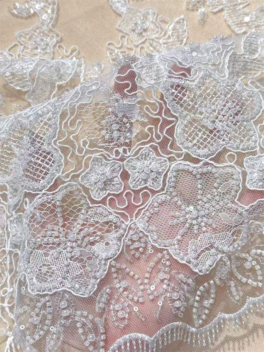 Beaded Tulle Fabric - 5 Yards | COD LIL9030