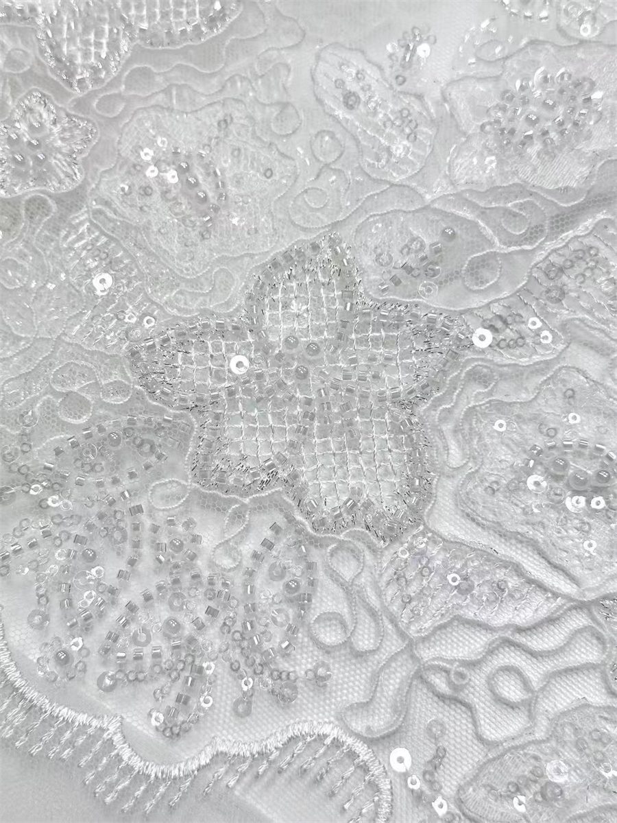 Beaded Tulle Fabric - 5 Yards | COD LIL9030