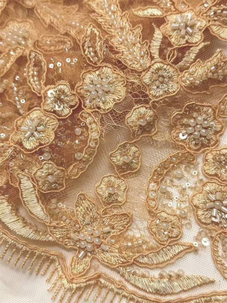 Corded Beaded Lace Fabric - 5 Yards | COD LIL9031