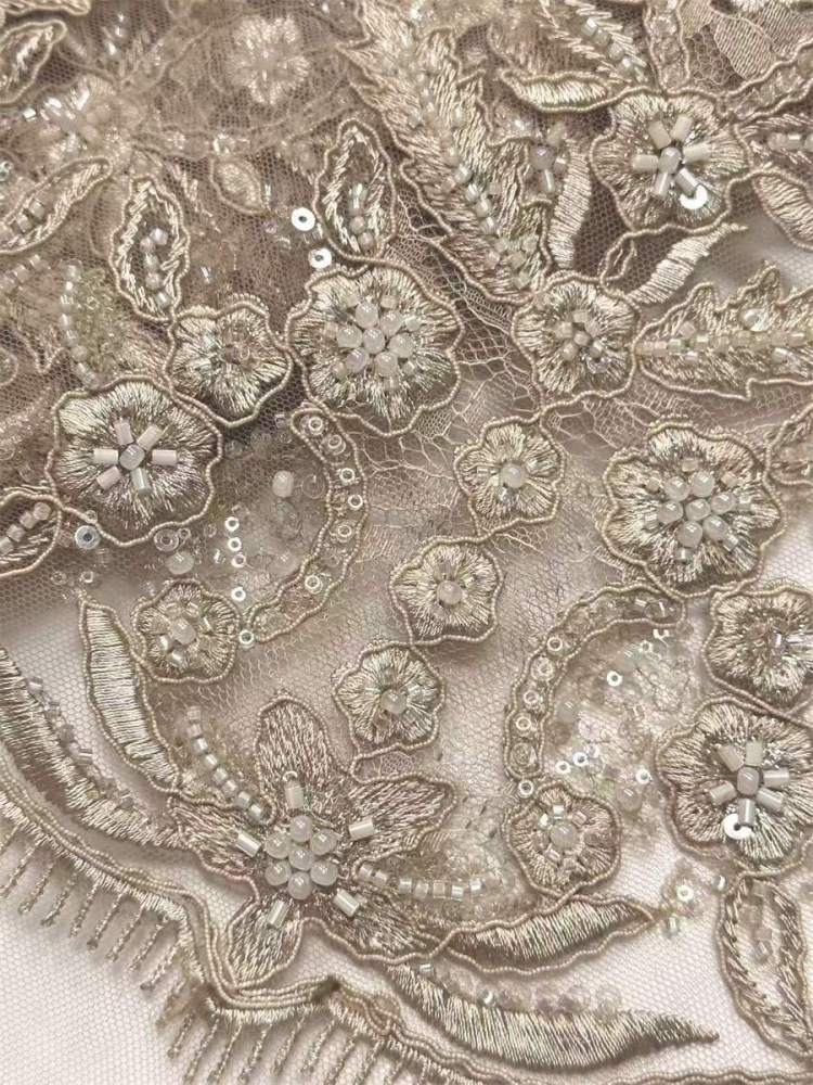 Corded Beaded Lace Fabric - 5 Yards | COD LIL9031