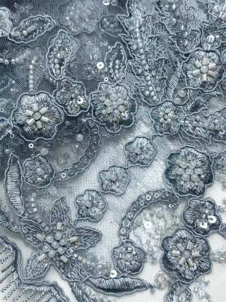 Corded Beaded Lace Fabric - 5 Yards | COD LIL9031