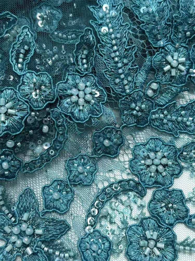 Corded Beaded Lace Fabric - 5 Yards | COD LIL9031