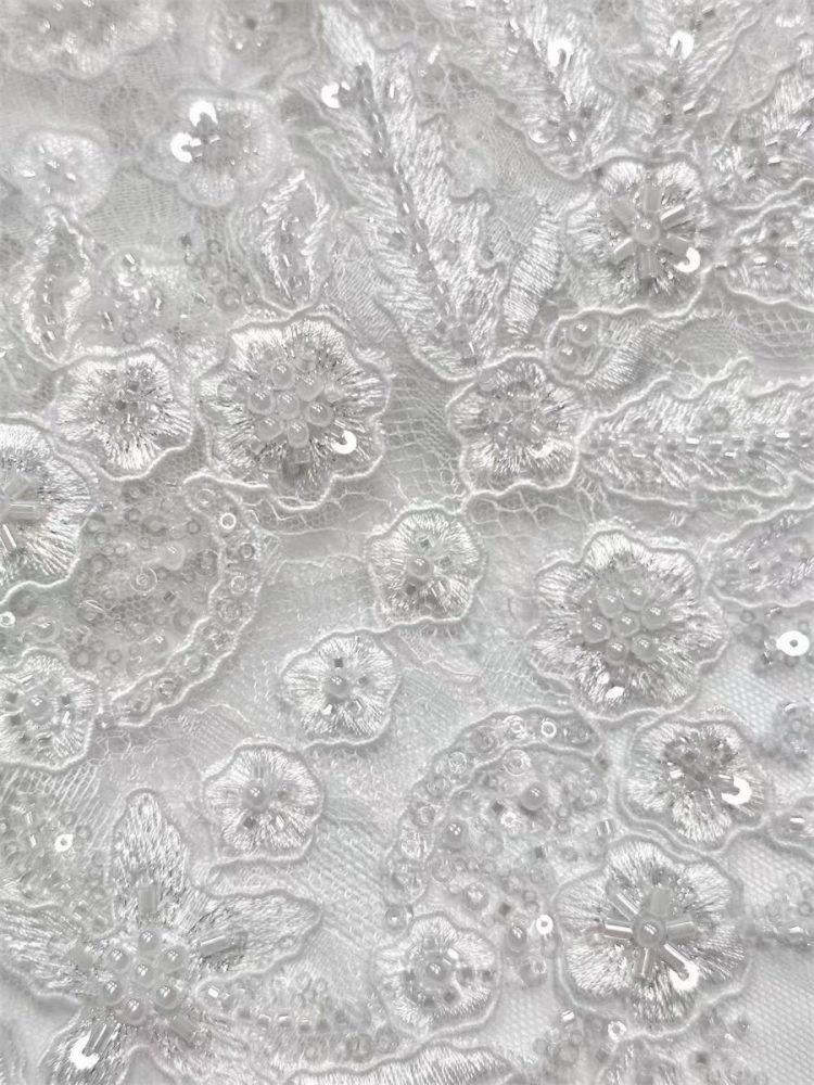 Corded Beaded Lace Fabric - 5 Yards | COD LIL9031