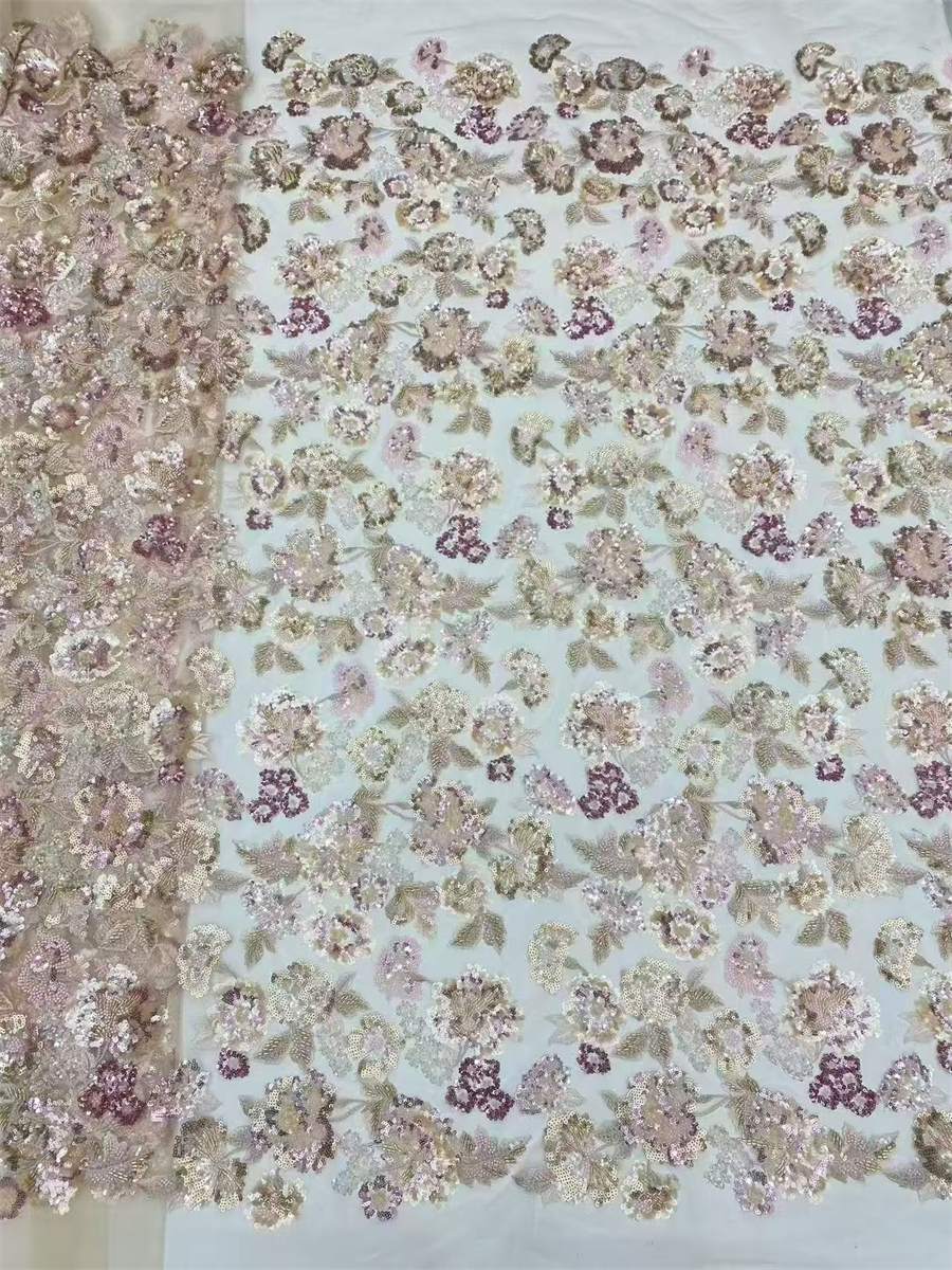 Beaded Tulle Fabric - 5 Yards | COD LIL9035