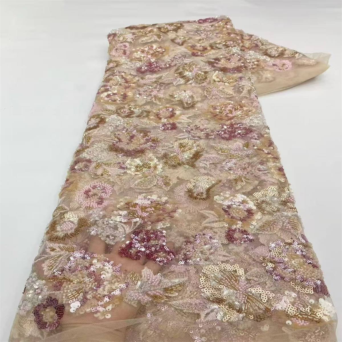Beaded Tulle Fabric - 5 Yards | COD LIL9035
