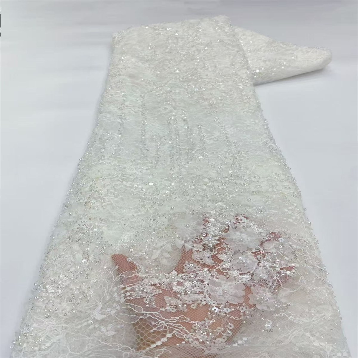 Beaded Tulle Fabric - 5 Yards | COD LIL9036