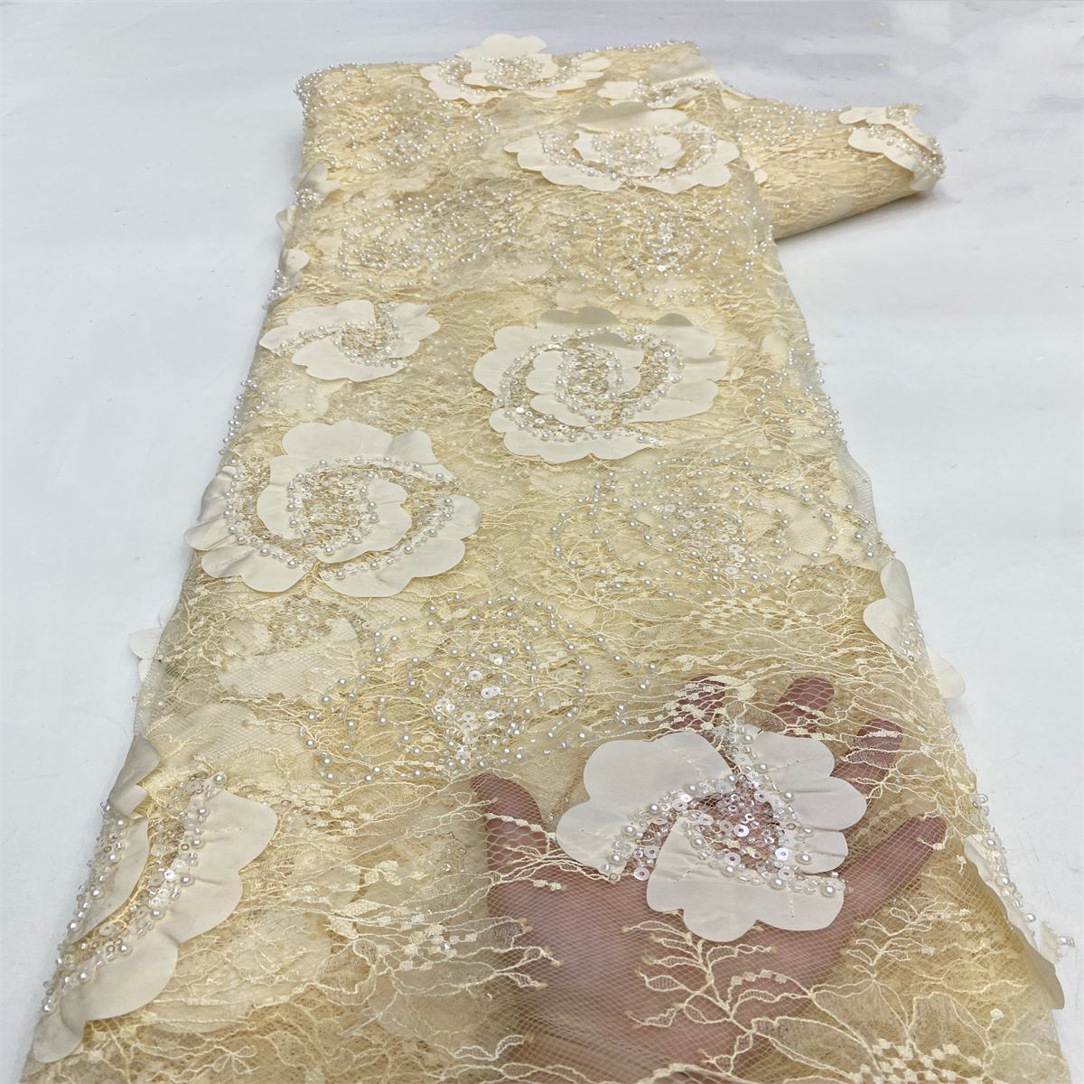 Beaded Tulle Fabric - 5 Yards | COD LIL9038