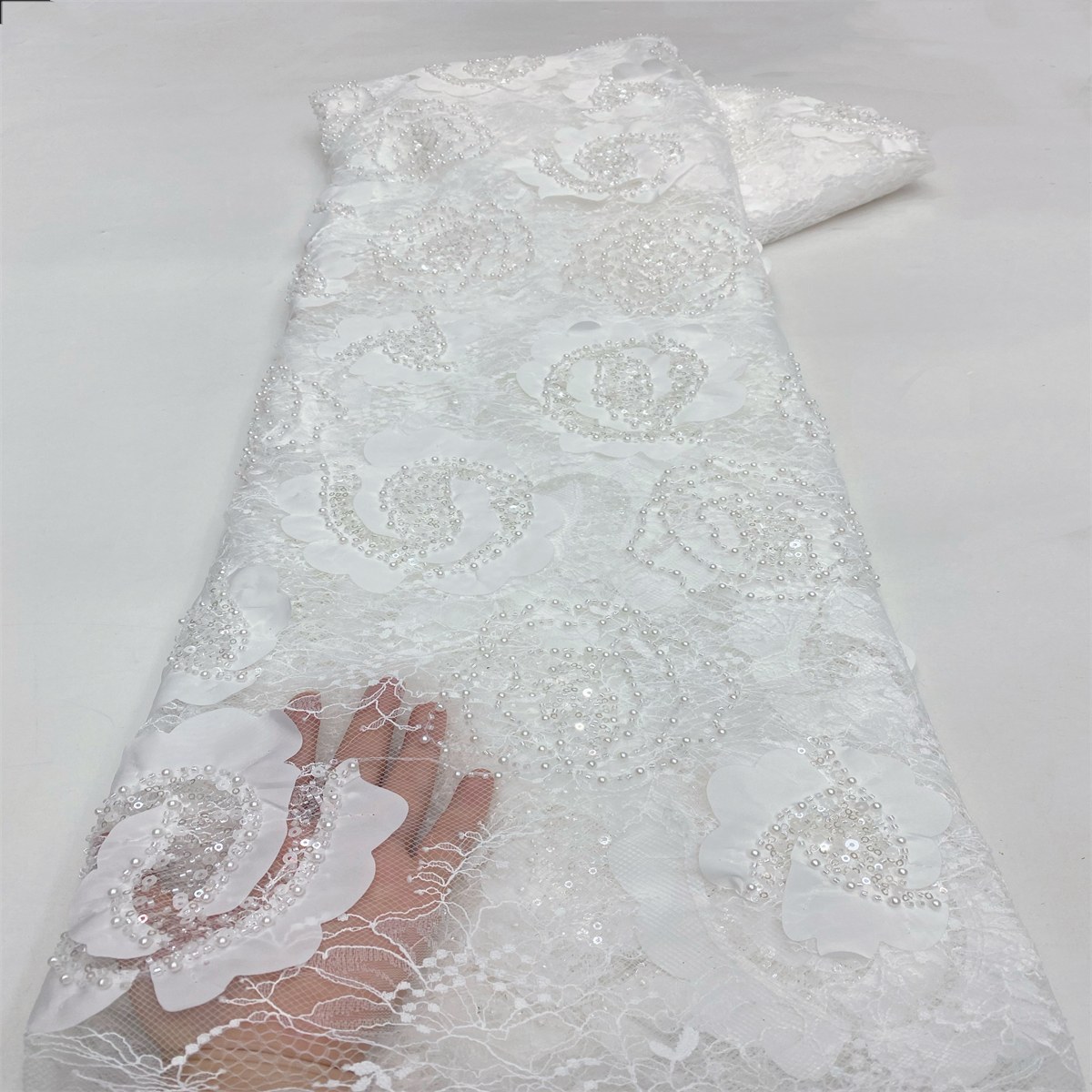 Beaded Tulle Fabric - 5 Yards | COD LIL9038