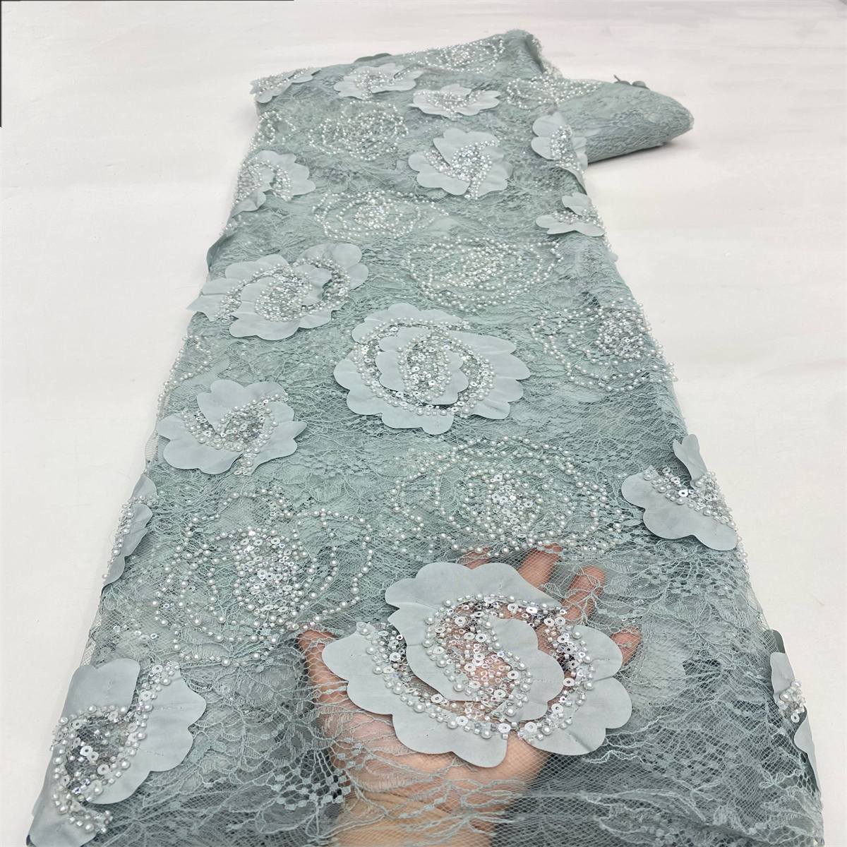 Beaded Tulle Fabric - 5 Yards | COD LIL9038