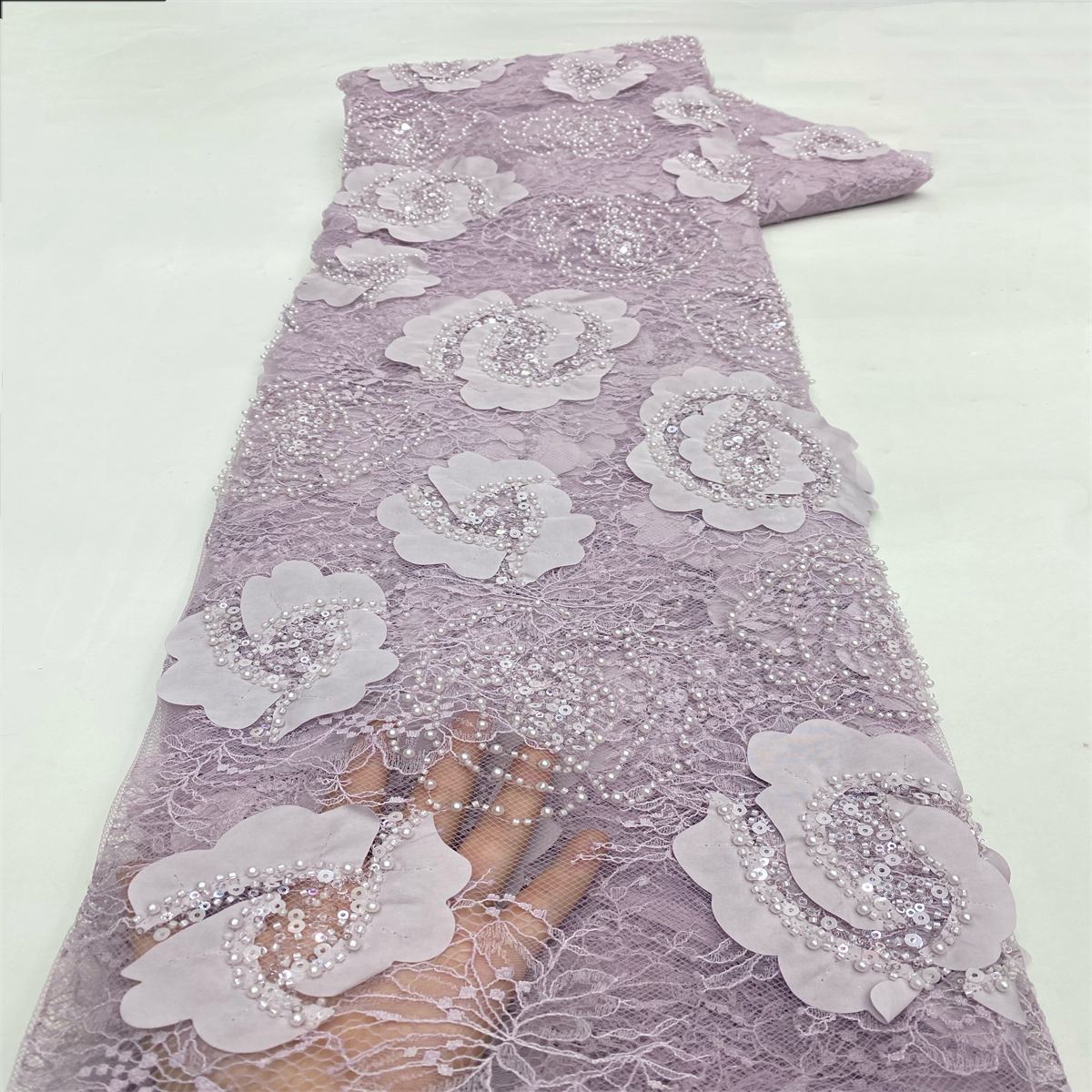 Beaded Tulle Fabric - 5 Yards | COD LIL9038