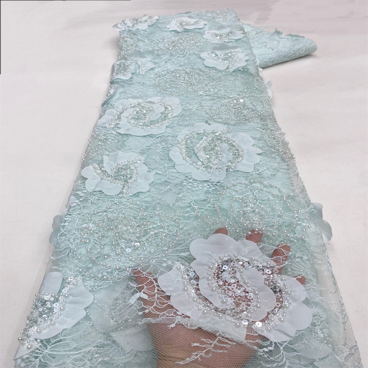 Beaded Tulle Fabric - 5 Yards | COD LIL9038