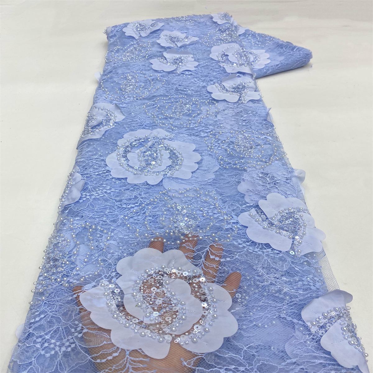 Beaded Tulle Fabric - 5 Yards | COD LIL9038