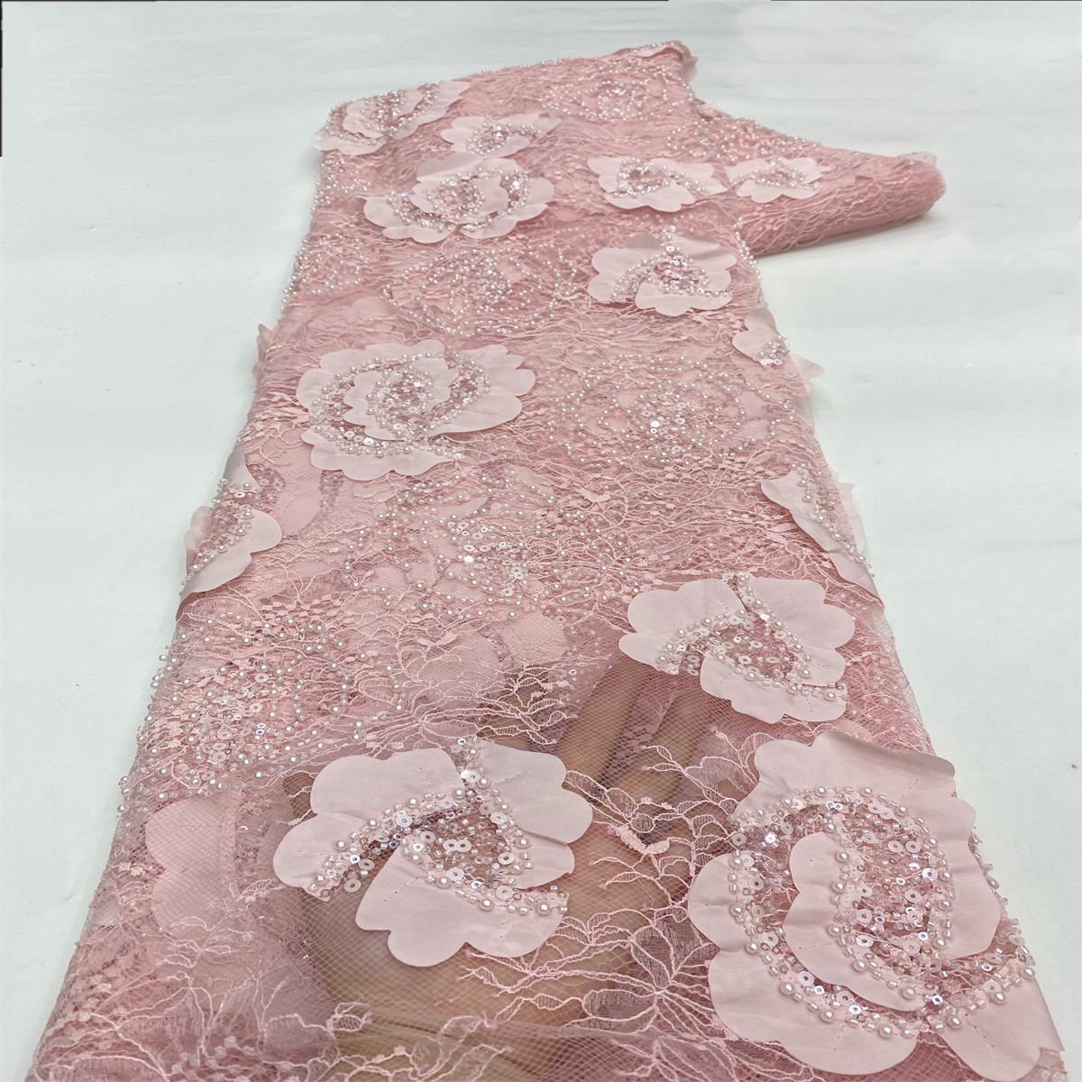 Beaded Tulle Fabric - 5 Yards | COD LIL9038