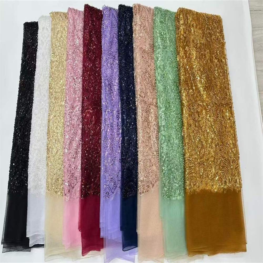 Beaded Tulle Fabric - 5 Yards | COD LIL9039