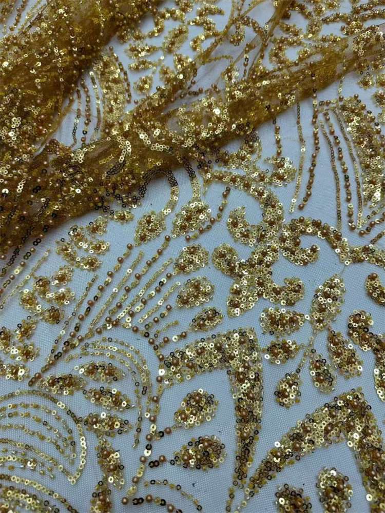 Beaded Tulle Fabric - 5 Yards | COD LIL9039