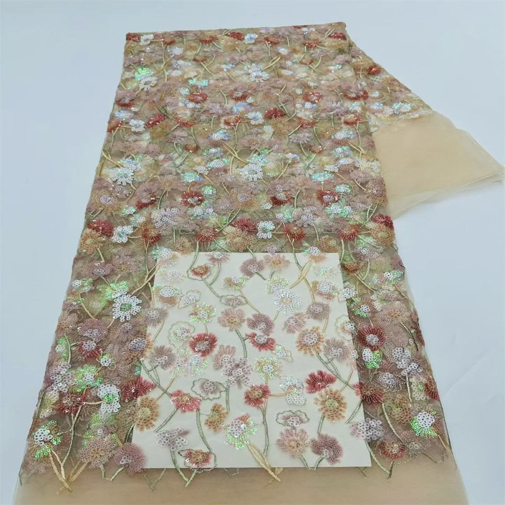 Beaded Tulle Fabric - 5 Yards | COD LIL9040