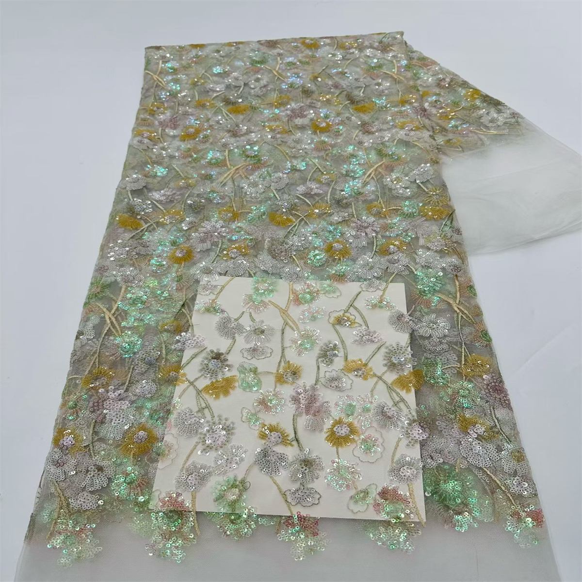 Beaded Tulle Fabric - 5 Yards | COD LIL9040