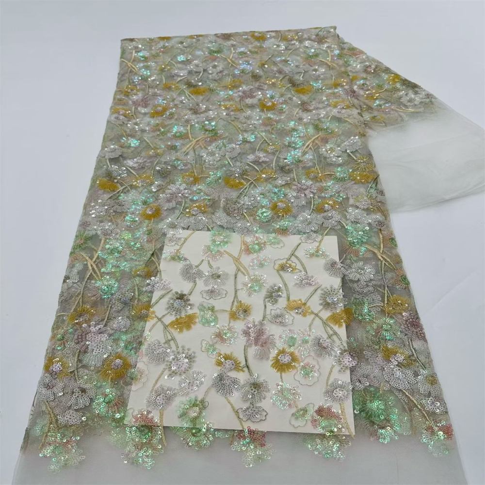 Beaded Tulle Fabric - 5 Yards | COD LIL9040