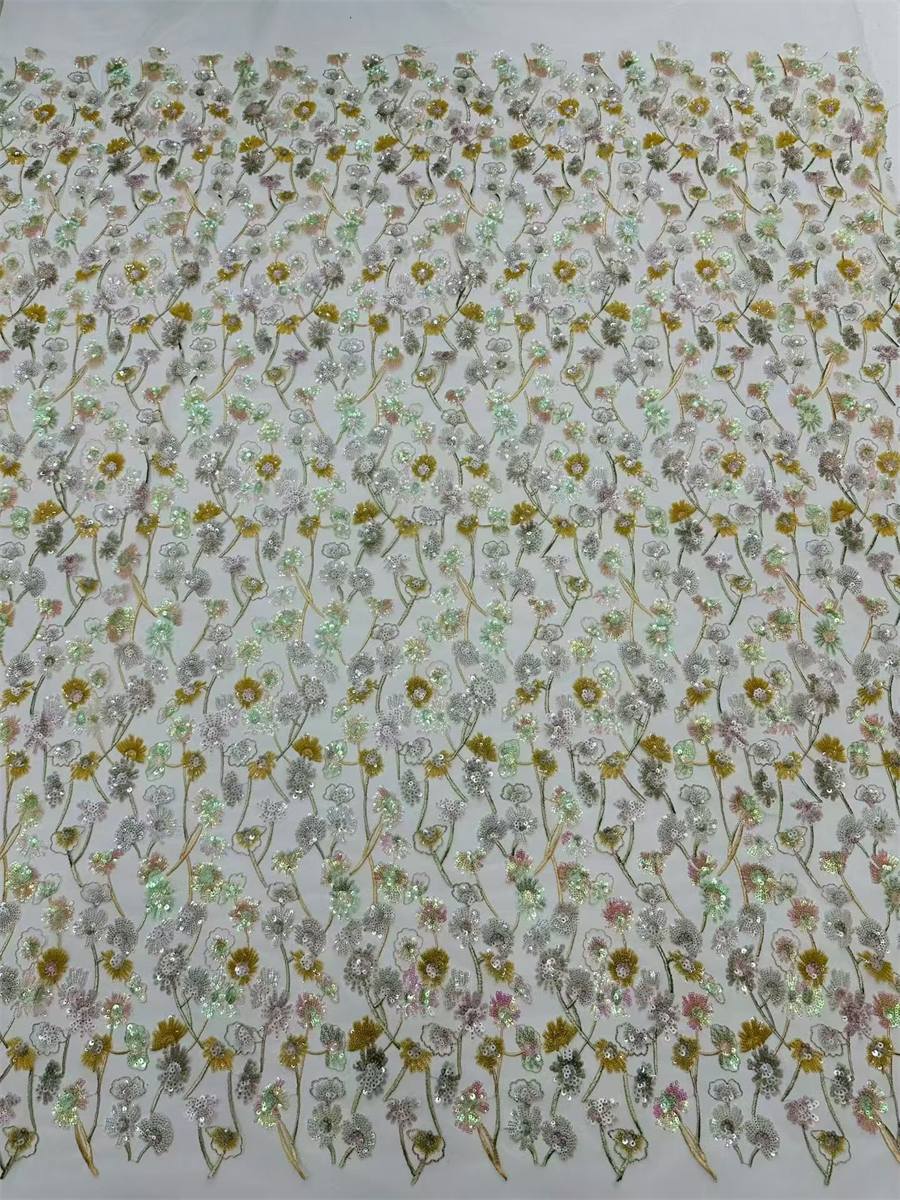 Beaded Tulle Fabric - 5 Yards | COD LIL9040