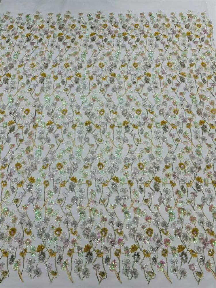 Beaded Tulle Fabric - 5 Yards | COD LIL9040