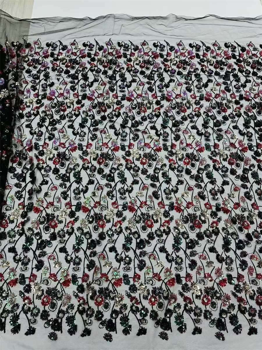 Beaded Tulle Fabric - 5 Yards | COD LIL9040