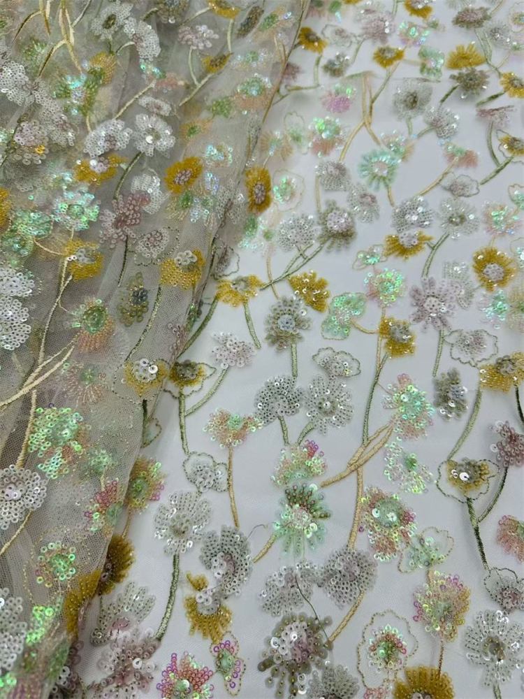 Beaded Tulle Fabric - 5 Yards | COD LIL9040