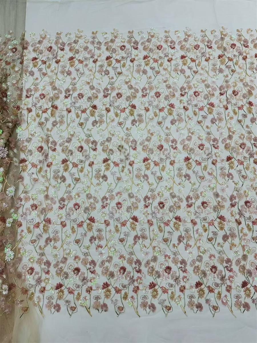 Beaded Tulle Fabric - 5 Yards | COD LIL9040