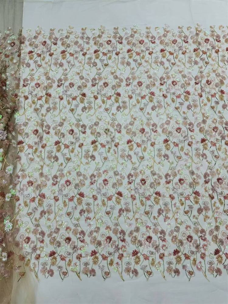 Beaded Tulle Fabric - 5 Yards | COD LIL9040