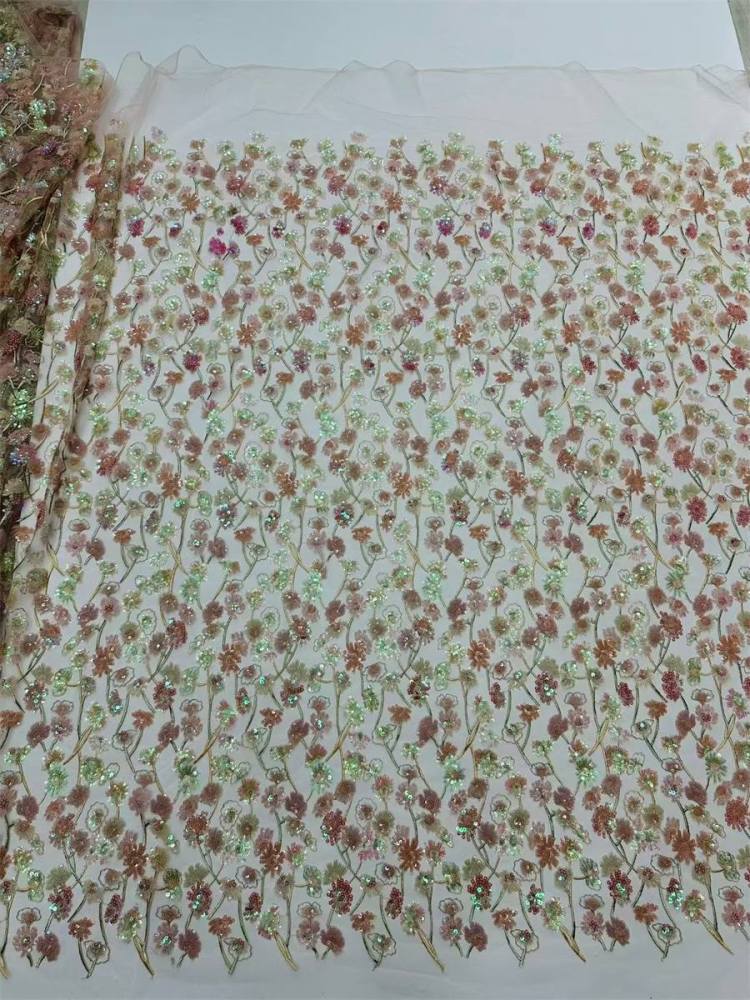Beaded Tulle Fabric - 5 Yards | COD LIL9040