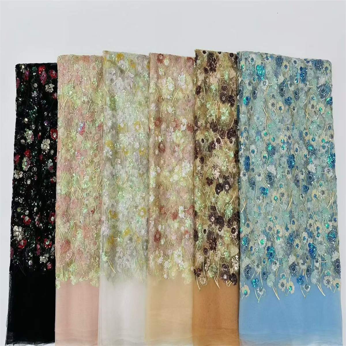 Beaded Tulle Fabric - 5 Yards | COD LIL9040
